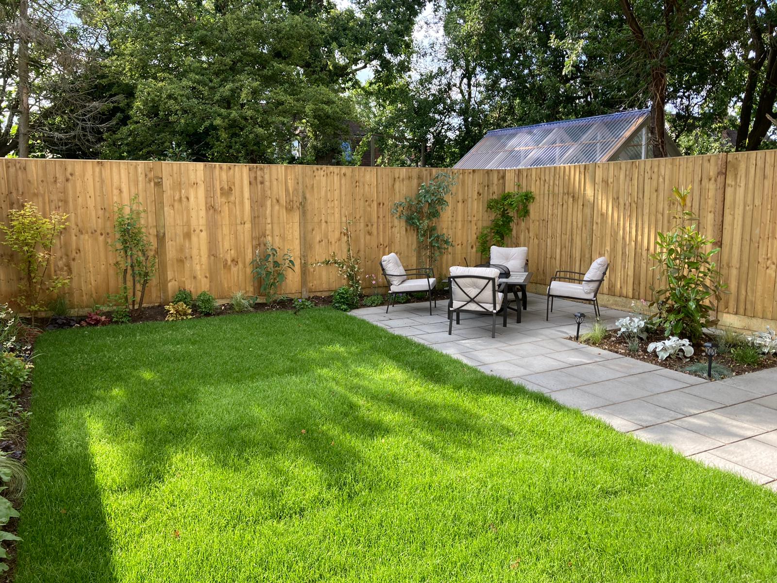 seating area in garden